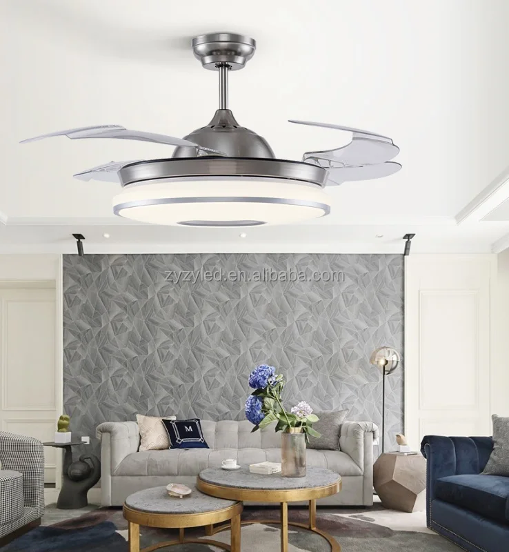Room Ceiling Retractable Fan, LED, 6-Speed - detail 4