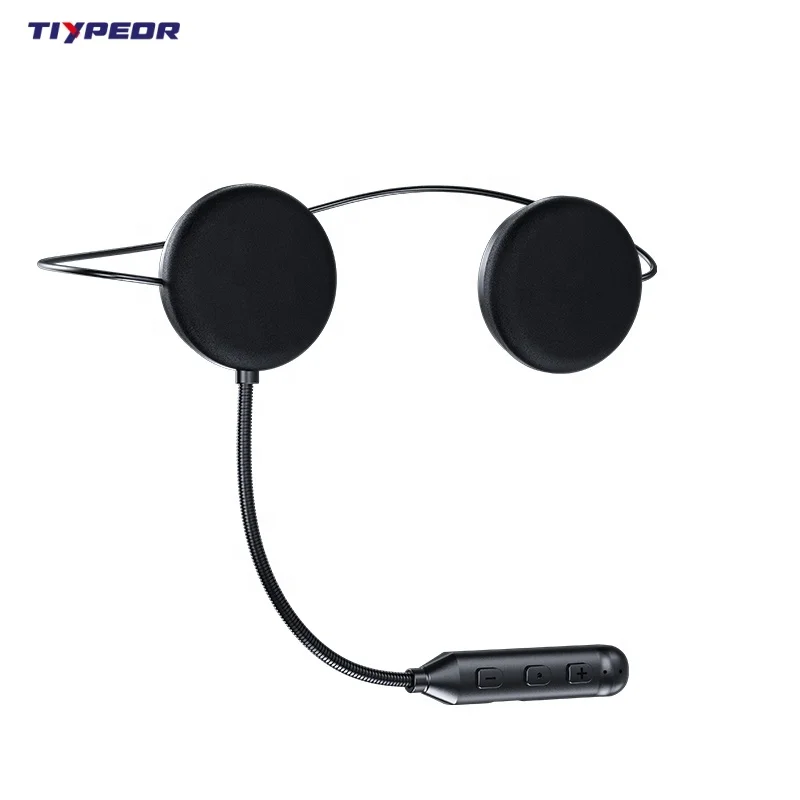 TIYPEOR Helmet Build-in Headset for Motorbike Hands-free Noise Reduction Suitable for Half Face Helmet with Microphone for Rider