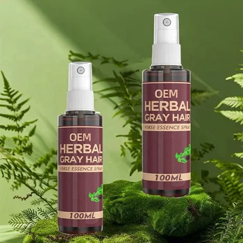 Organic Herbal Extracts Natural Formula Effective Make Gray Hair To Black Hair Essence Spray For Men And Women