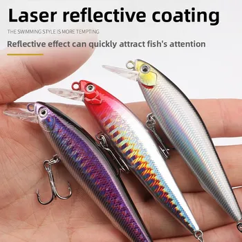 Silver 50mm Plastic Micro Lure Minnow Long Casting Slow Sinking Bait Topmouth Culter Pencil for Freshwater Carp Target – Minnow – view 4