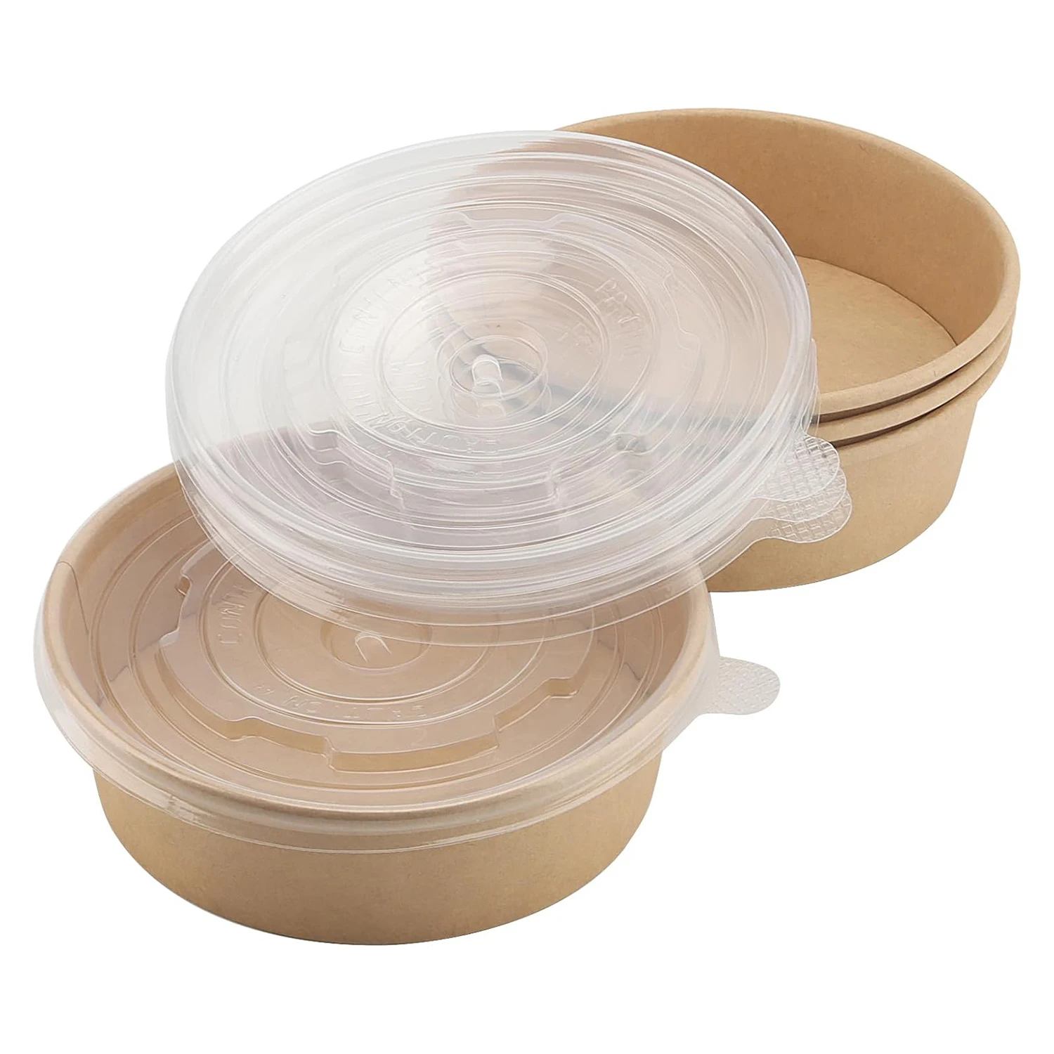 Custom Printed Takeaway Bowl Disposable Kraft Food Grade Paper Container for Soup Salad Noodles Eco Friendly Packaging