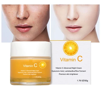 Vitamin C Intense Night Cream With Hyalurnoic Acid Brightening and Hydrating Facial Skin Renewing Face Cream