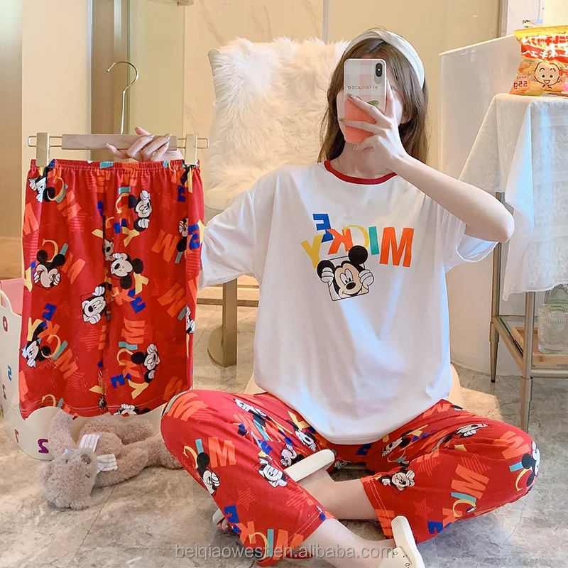 3in1 korean fashion cotton sleepwear terno pajama set for  women/nightwear/loungewear set for girl