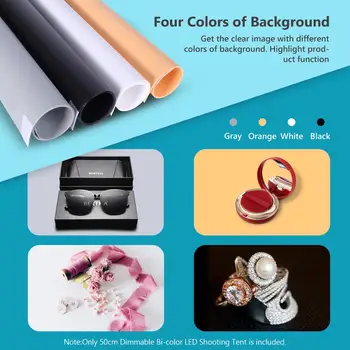 Neewer Bi-Color Dimmable 3000K-6500K Photo Studio Light Box 20 Inches Shooting Light Tent Foldable Portable Professional Booth detail image