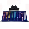 A set of tuning fork blue cloth bags