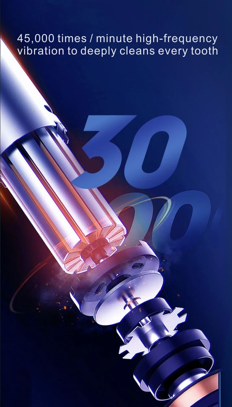 K19 Electric Toothbrush With Three Replaced Brush Heads Motor Sonic