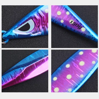 Luminous Lure Bait Metal 100g Shore Casting Lead Fish Jig for Carp Sea Fishing Bare Slow Sinking Fast Sinking Floating – Metal Jig – view 5