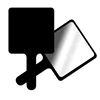 black hand held mirror