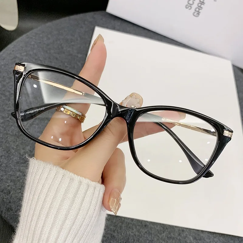 Cat Eye Fake Eyeglasses Fashion 2820 Anti-blue Light Cat Eye