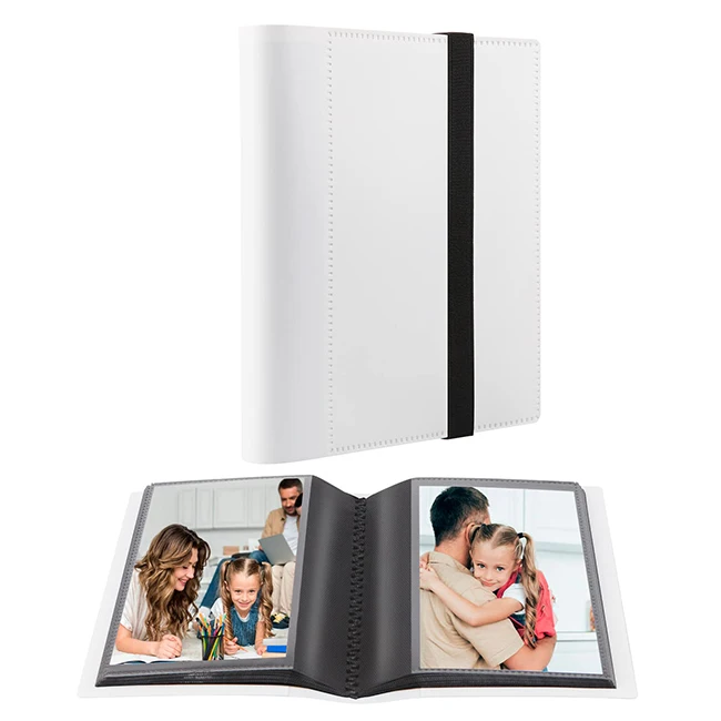 Customizable Small Size PP Cover Photo Album 4x6 Photos Black Inner Page with Strong Elastic Band