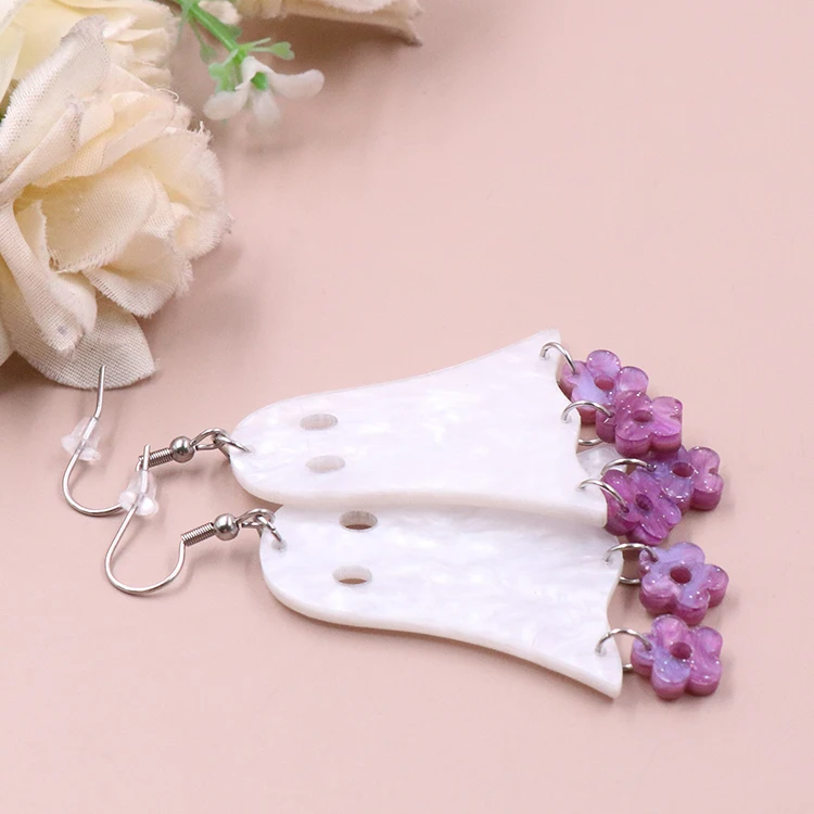 MD105ER2127 1pair New product CN Drop ghost with flower cute halloween Acrylic earrings Jewelry for women factory