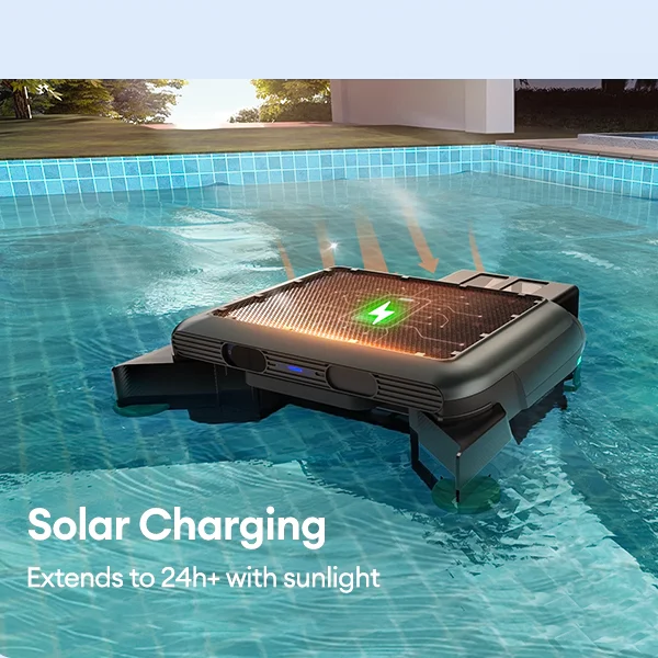 Automatic Solar Rechargeable Surface Pool Robot Pool Cleaner Vacuum Cleaner Floating Swimming Pool Cleaning Skimmer