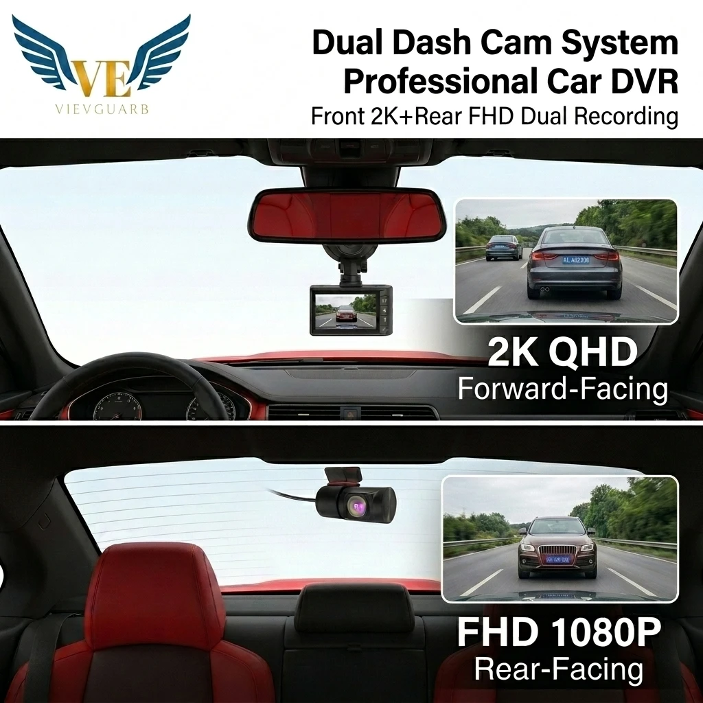 Vievguarb Car DVR DashCam with 2.45 Inch IPS Screen WiFi 1 Year Warranty-Car Camera Recorder