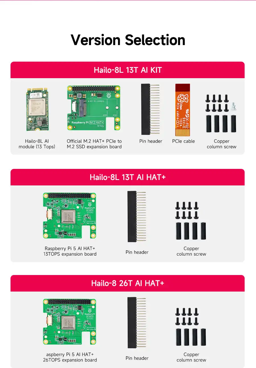 Raspberry Pi 5 Hailo 8L AI Kit - PCIe Expansion Module for AI ...