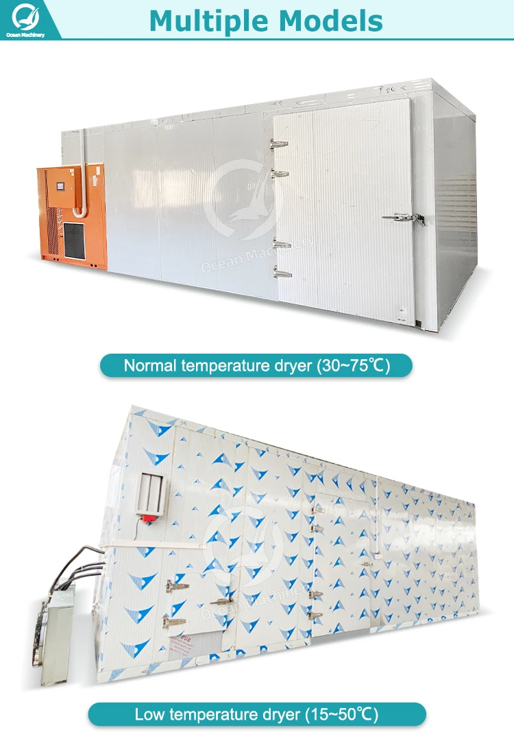 Food Fruits / Meats / Clothes Industrial Heat Pump Dryer