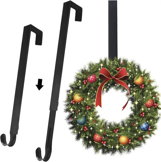 Over Door Wreath Hanger 11.4"19.5" Adjustable Length Door Hanger For