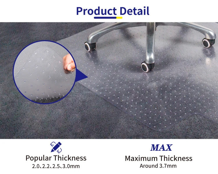 Heavy Duty Plastic Office Desk High Chair Mat For Carpet Glass Chair