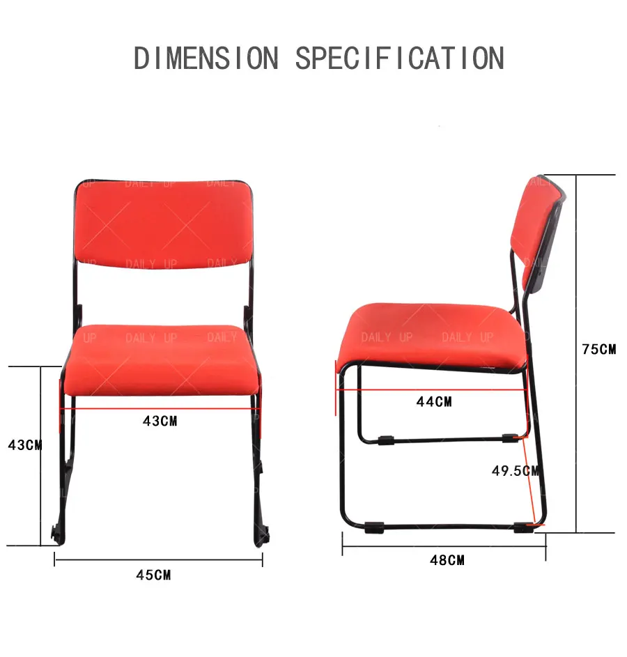 Stackable Sled Dining Chair With Padded Cushion living room chair leisure chair