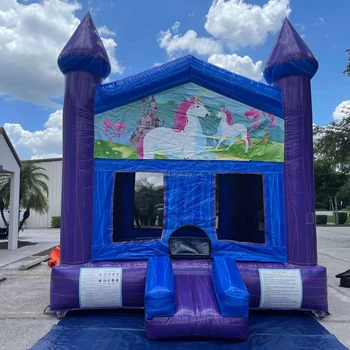 Custom Mini Size 9x7x6ft Inflatable White Castle Jumping Bouncy Bounce House for Kids