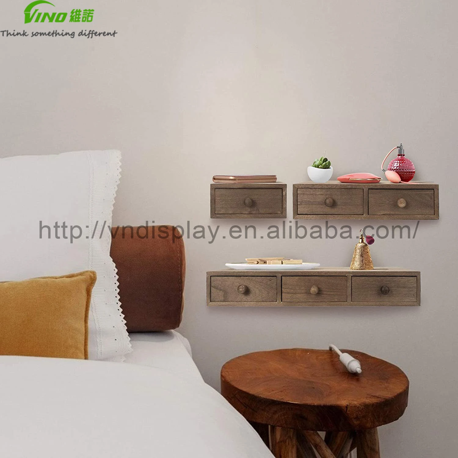 Modern Rustic Wooden Wall Shelf Drawer Multiuse Floating Shelves Apothecary Cabinet Desk Wall Storage for Tool Organization