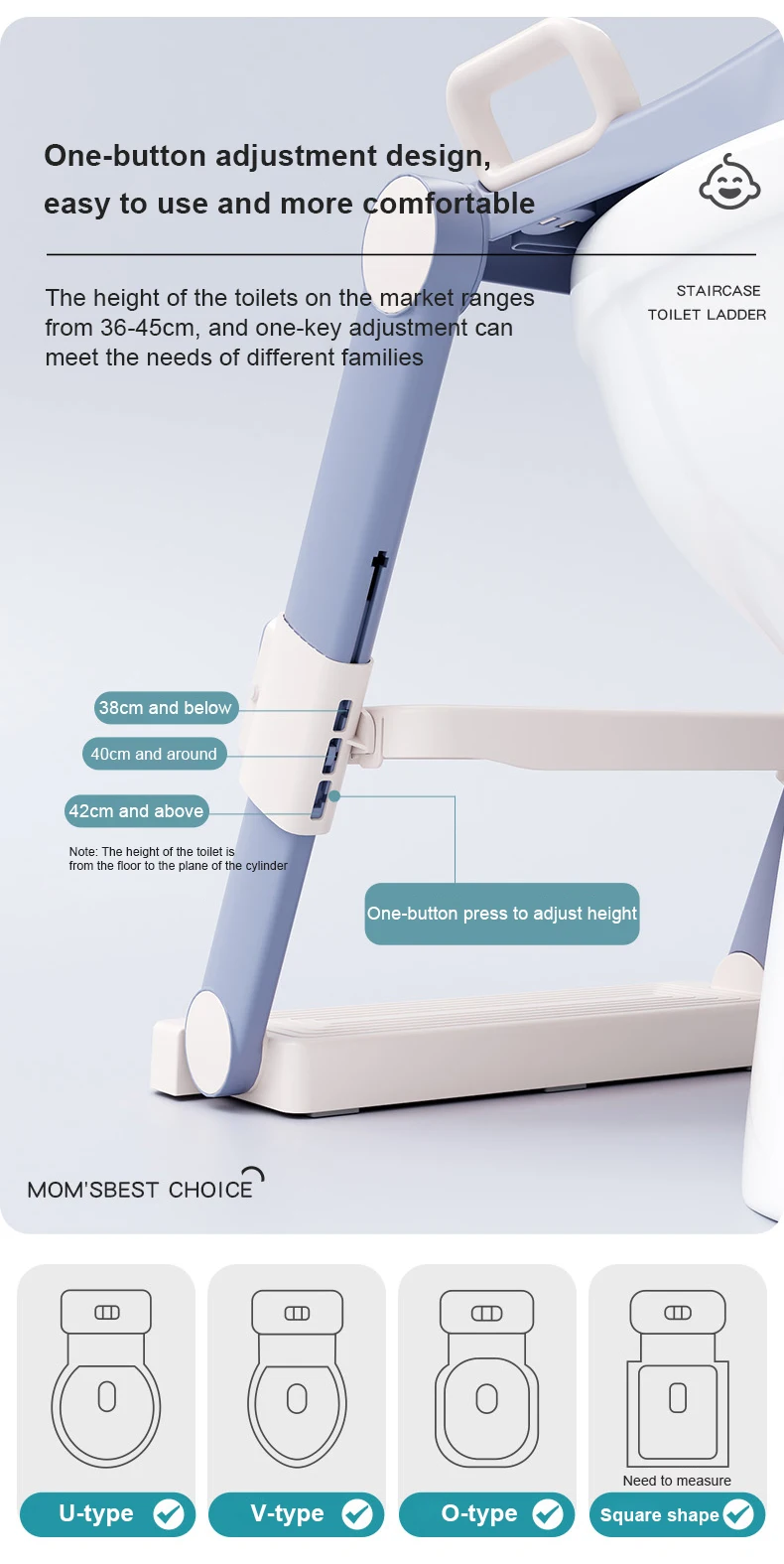 Foldable Baby Potty Seat With Ladder Plastic Toilet Training Seat Anti