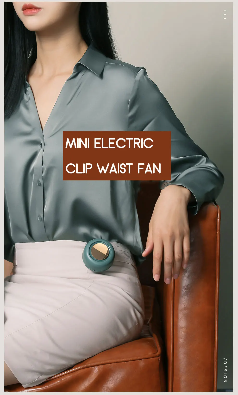 Portable Clip Fan Rechargeable 900mah Mini Usb Waist Hanging Fan With 3 Speed Wind