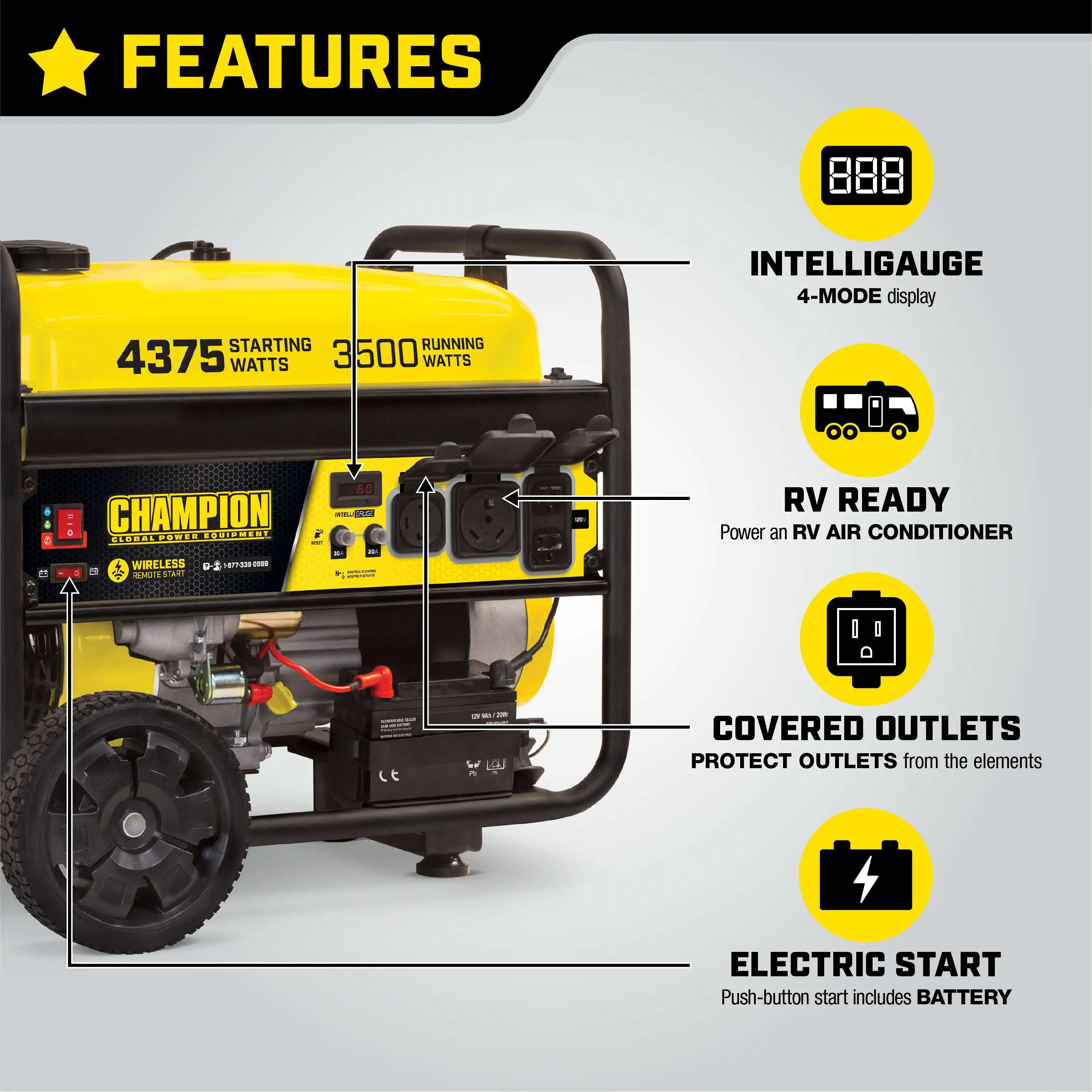 Mini Gasoline Portable Open Type Generator Champion 3kw Remote Start Fuel Saving Home Small Generator Provide Electric Power