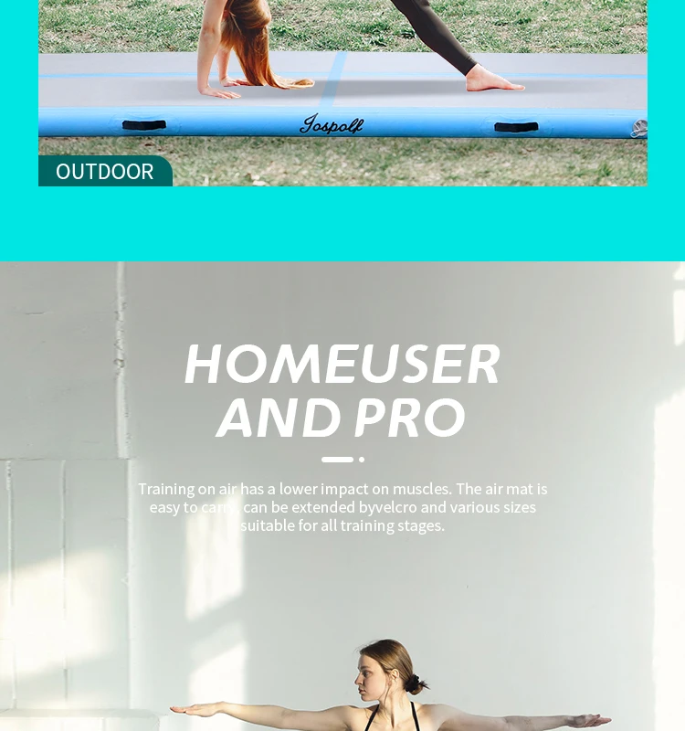 Good Quality Inflatable Gymnastics Mat Yoga Mat Rolls Gym Eco Friendly