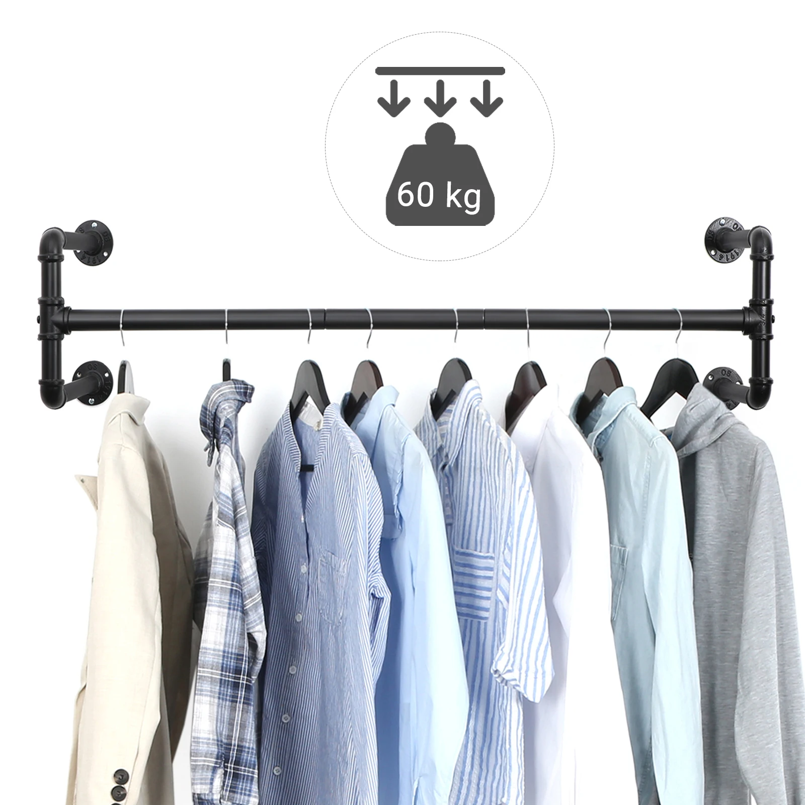  SONGMICS Industrial Pipe Clothes Rack Bundle with 50