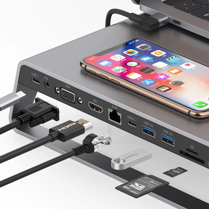 Made in China  USB C Docking Station With Wireless Charging Function