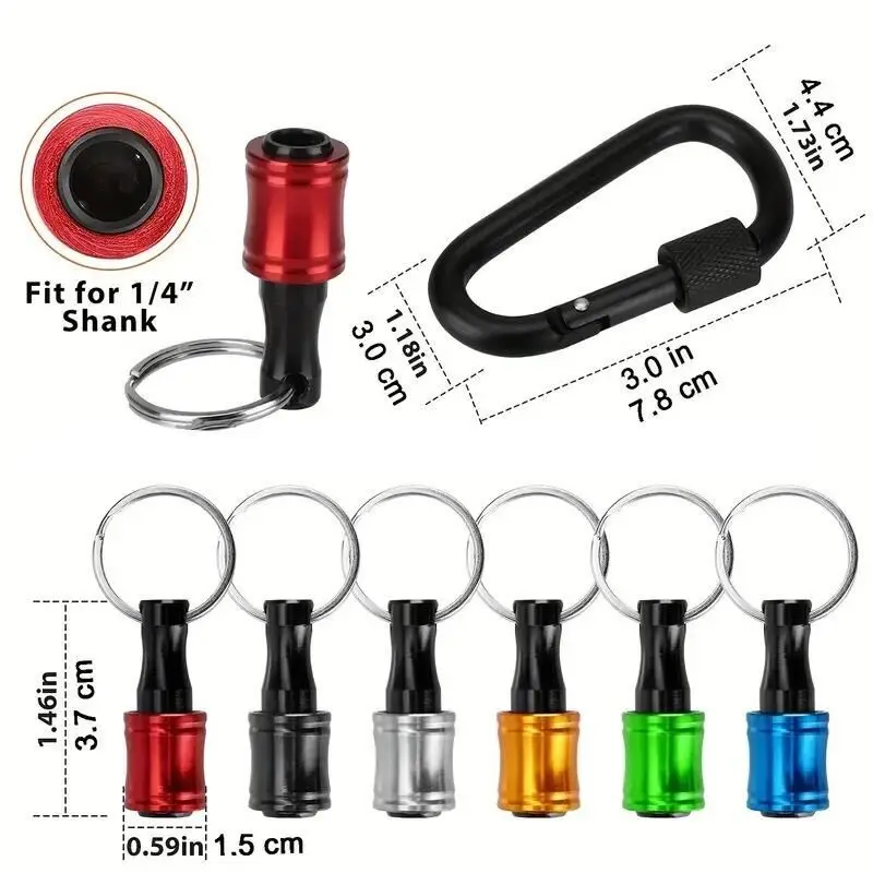 1/4 1/6 Inch Six-piece Set Adapter Change Keychain Portable Bit Holder Extension Bar Drill Screw Batch Head Quick Change Sleeve