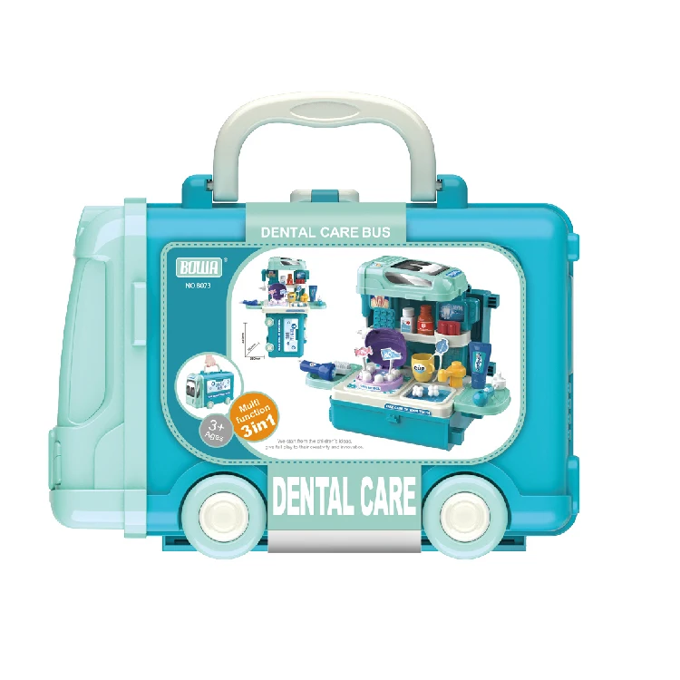 3 в 1 медицинский автобус чемодан 34 шт. стоматологический набор игрушек для детей ясельного возраста Детский Набор доктора ролевые игры стоматолог ролевых игр