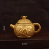 กาน้ำชาด้ามจับลายมังกรและหงส์ชุบทอง (พร้อมฝาหมุนได้)