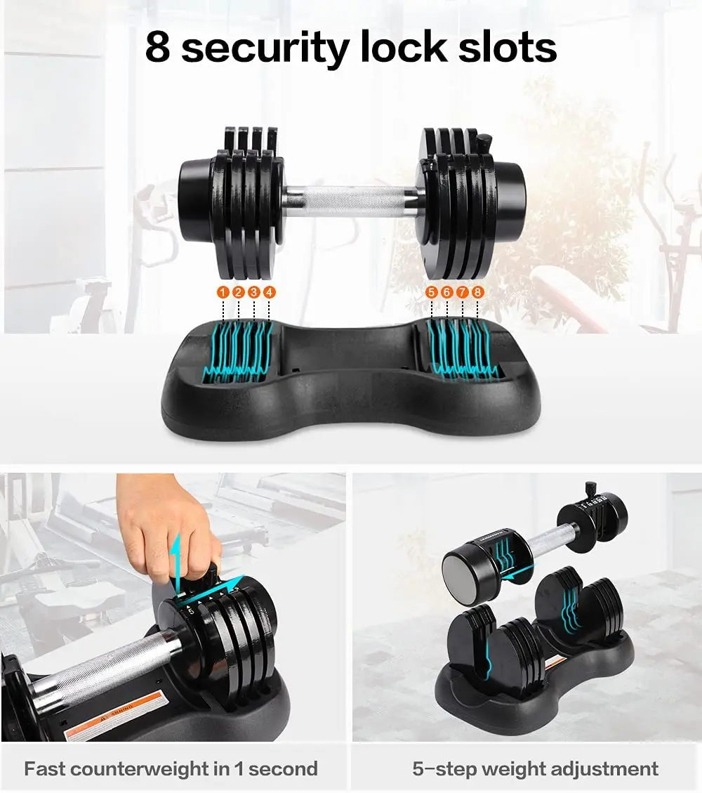 Adjustable Dumbbell Easy to Use Store Strength Training