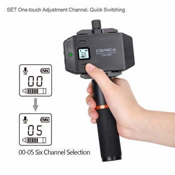 Light-weight Video Wireless Microphone Comica CVM-WS50(B) UHF 6 Channel Integrated Metal Smartphone Clamp Microphone product image