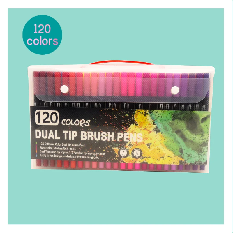 Хит продаж 12/24/36/48 цветов графический эскиз мягкая кисть наконечник цветные маркеры Двухточечные