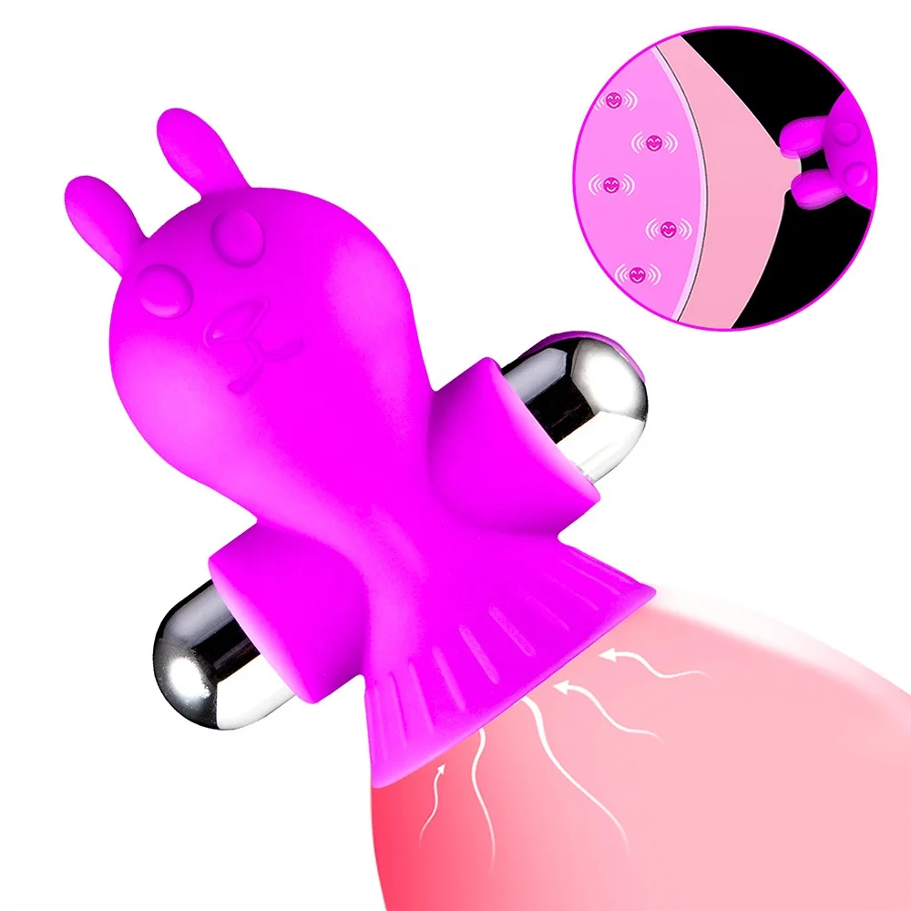 Silicone Suction Cup Bunny Rabbit Vibrator Breast Nipples Stimulator Clit  Sucker Sex Toy for Women
