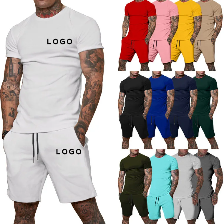 Wholesale Custom Summer Blank Jogger Gym Sportswear T-shirt Shorts Set ...