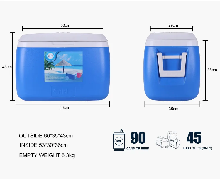 Gint Large Capacity 5L 7L 8L 21L 25L 38L Ice Chest Beer Bottle 55L Outdoor Ice Cream Chest Cooler Ice Box With Wheels