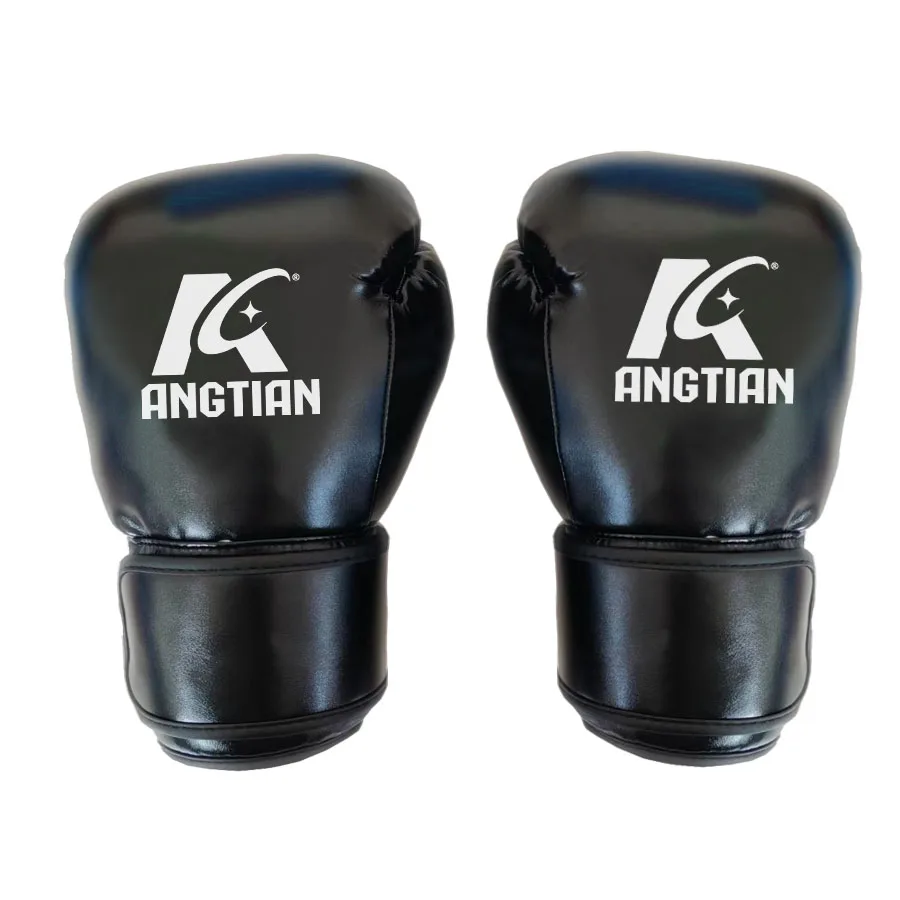 Angtian поставщик, хорошая цена, ПУ кожа, Пользовательский логотип, спарринговые классические перчатки для кикбоксинга, перчатки для бокса