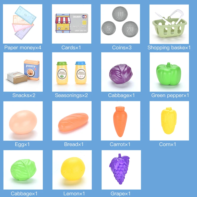 KSF Supermarket Cash Register With Function Children Toys Indoor Girls Popular Play House and Games for Kids Kitchen Toy