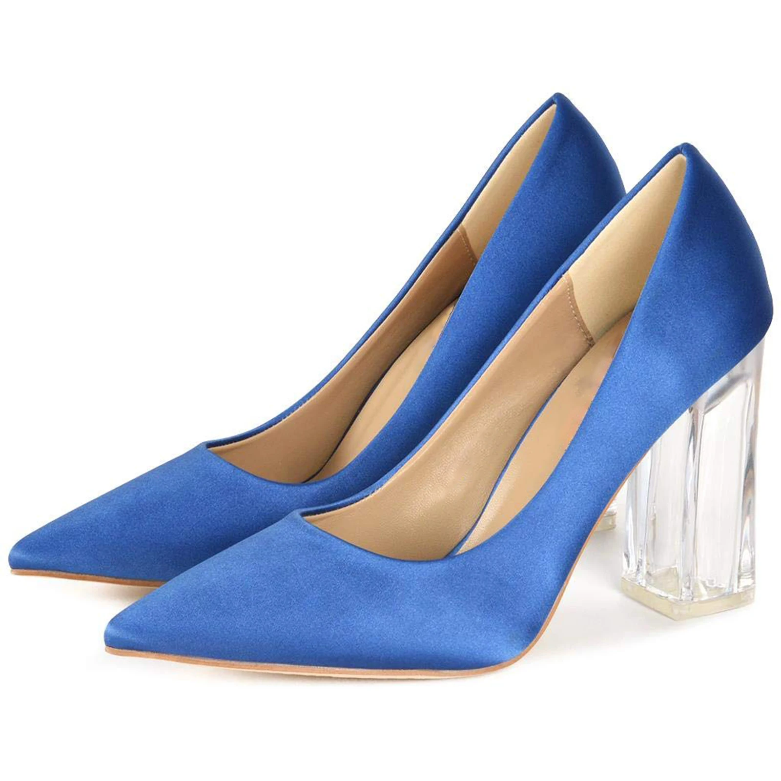 clear block heel shoes wide fit