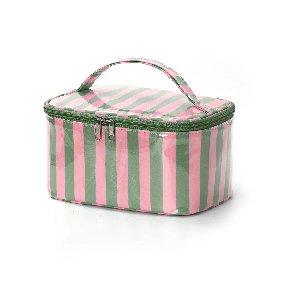 Feihong Cross-border Contrasting Color Striped Zipper Cosmetic for Bag High-value Large-capacity Waterproof Durable Outdoor
