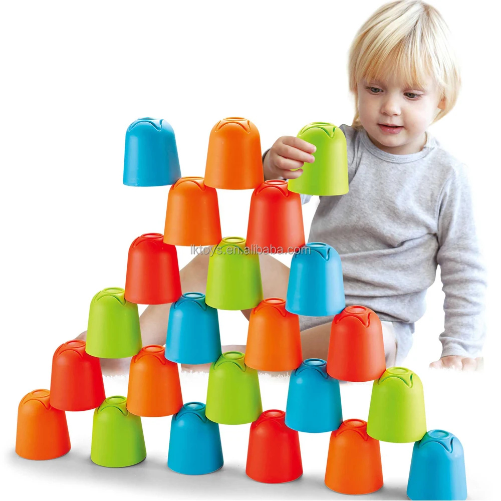 Quick Stack Cups Set of 30 Sport Stacking Cups for Fort Building Constructions and Toss Game