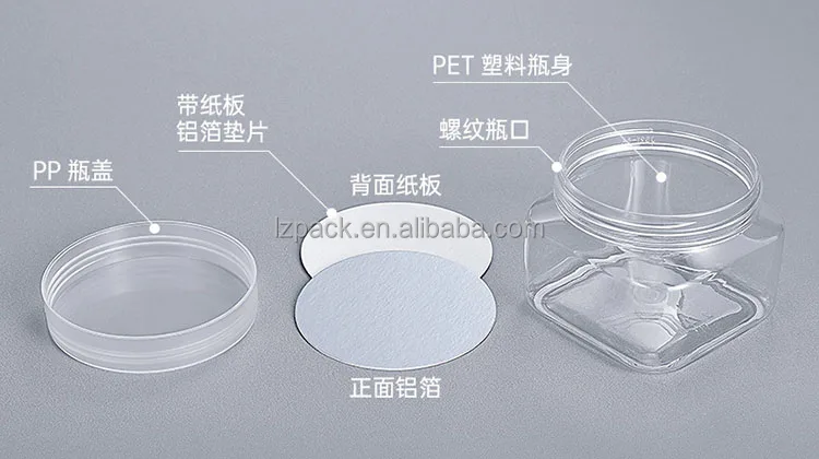 Lz Pack Stock 100pcs 150ml 5.3oz Transparent Lids Square Skincare ...