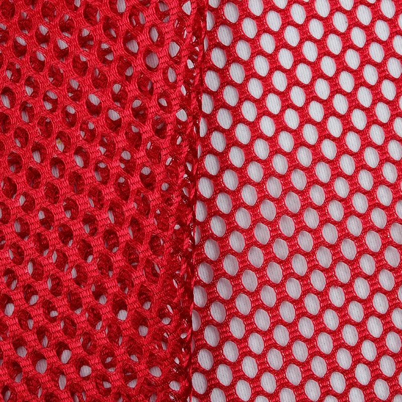Полиэстеровая трикотажная прочная сетчатая ткань 100D с большим отверстием для глаз, для вязания детского манежа и сумок, карманная Полиэстеровая ткань для продажи