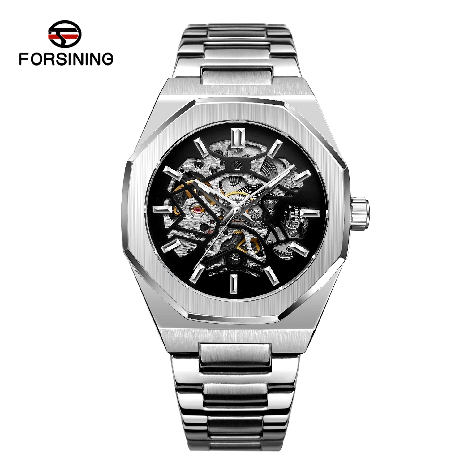 
 2021 relogio forsining montrepourhomme наручные часы для мужчин мужские автоматические часы со скелетом из нержавеющей стали Кварцевые часы для мужчин  