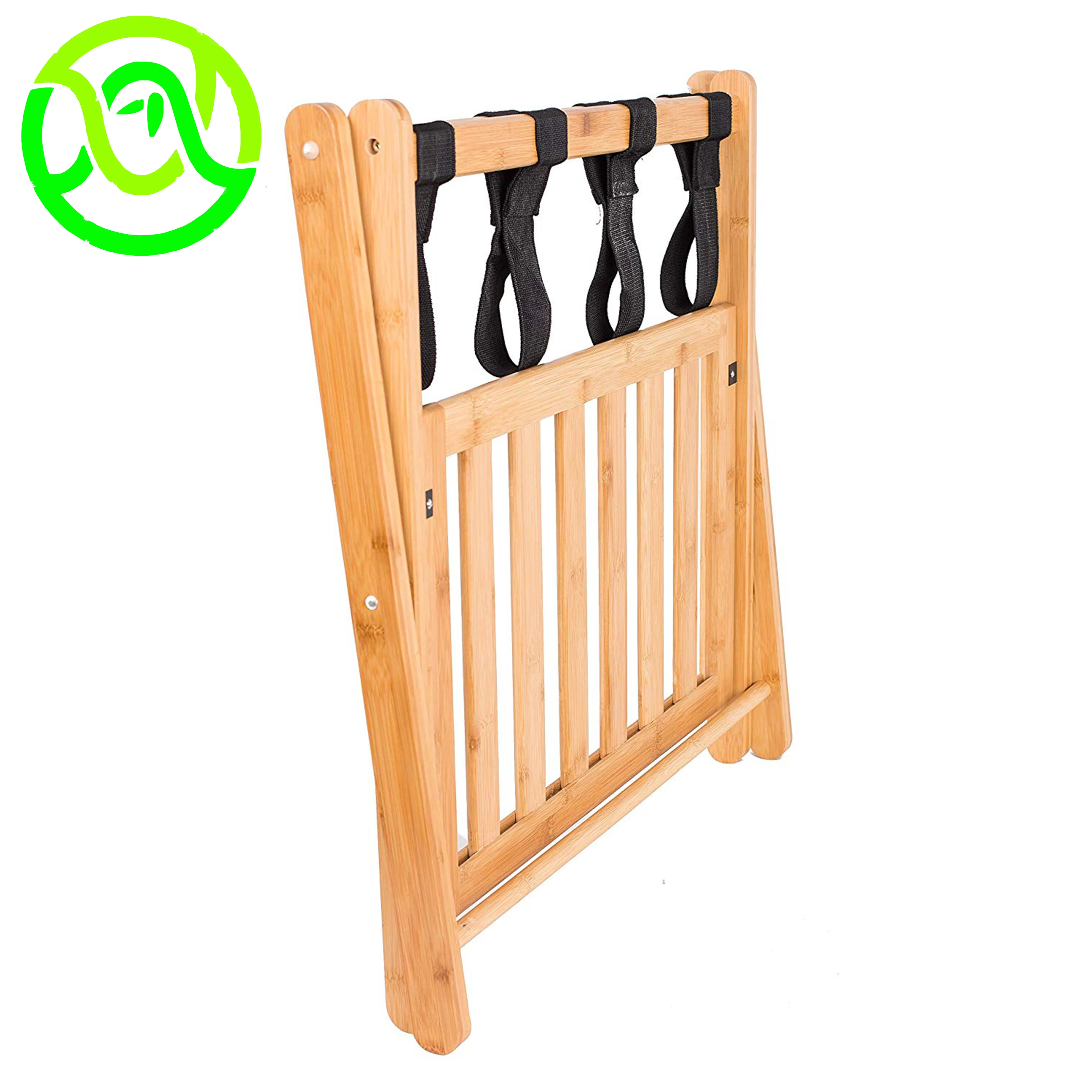 Домашняя устойчивая Прочная Складная вешалка для багажа из натурального бамбука с полкой для обуви