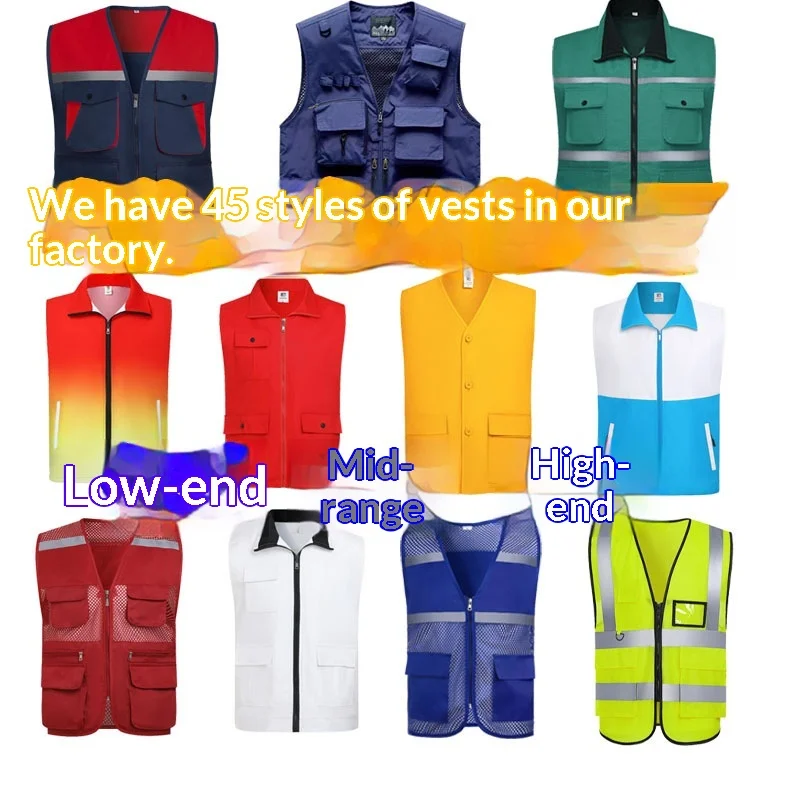 Fleece-lined Youth Vest Stand Collar Printed Workwear Featuring logo Text Thickened Cotton Autumn/winter Outdoor Windproof Vest preview 5