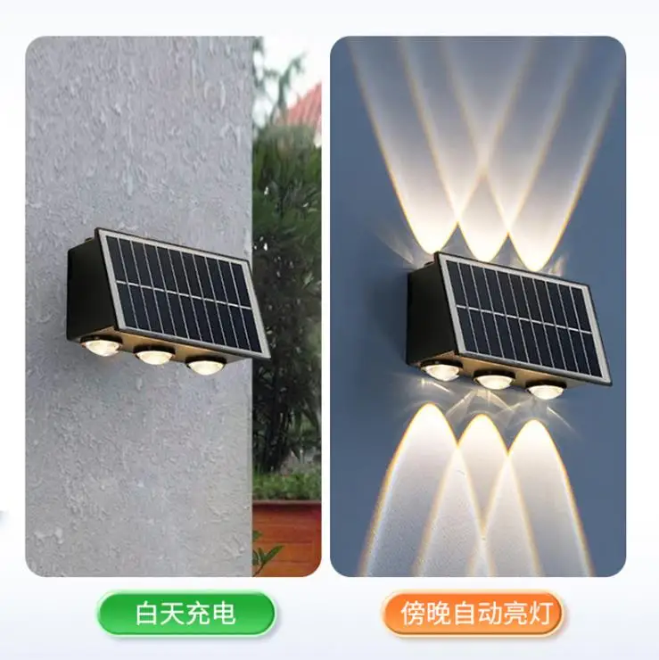 Solar Led Light IP65 Waterproof Outdoor Balcony Courtyard Street Landscape Garden Decor Wall Lamp